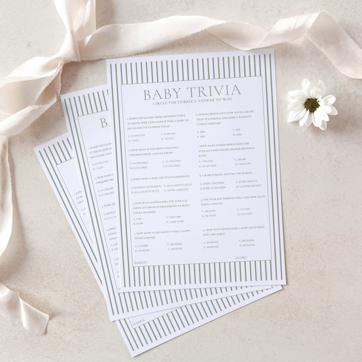 Minimalist Stripe | Baby Shower