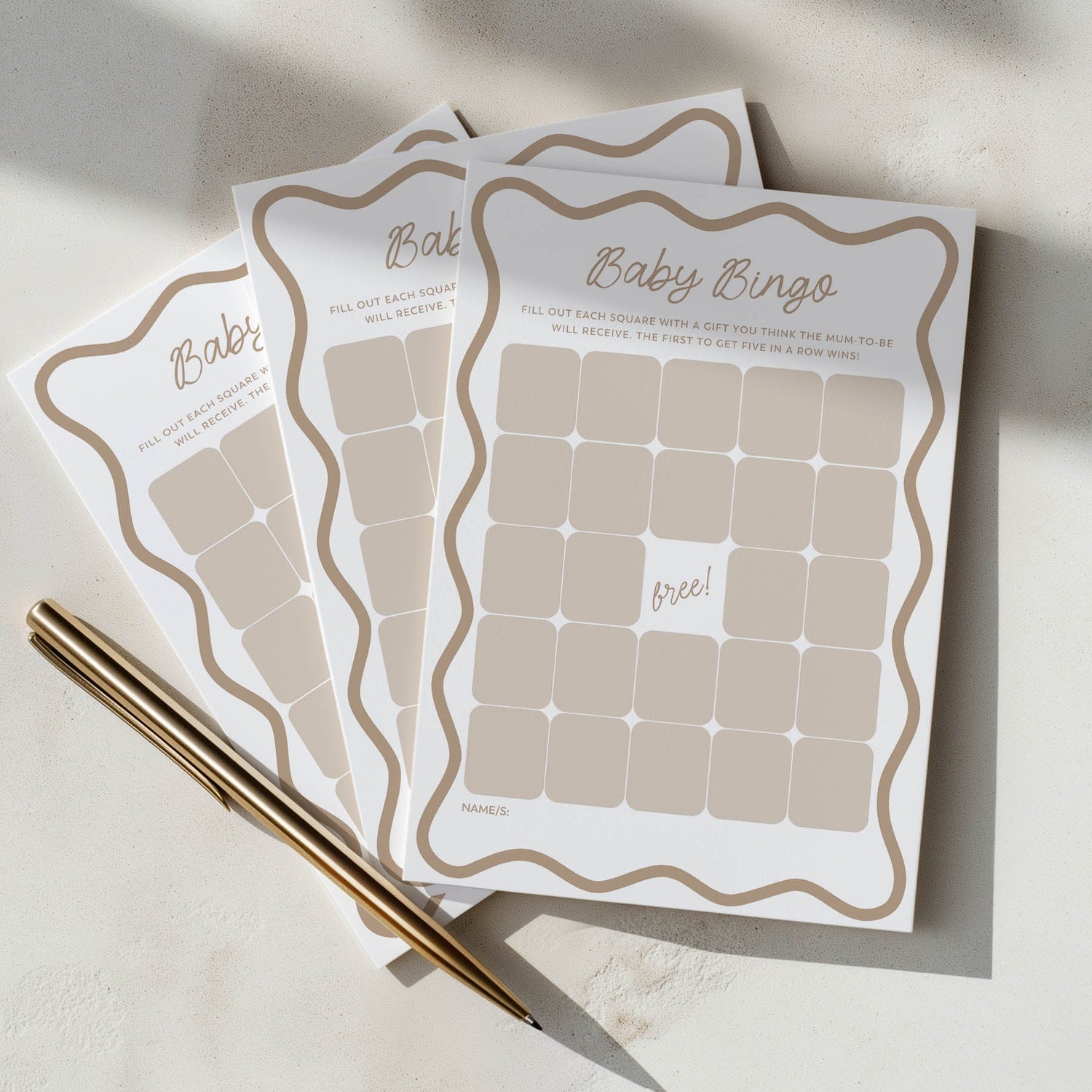 Beige Wavy | Baby Shower