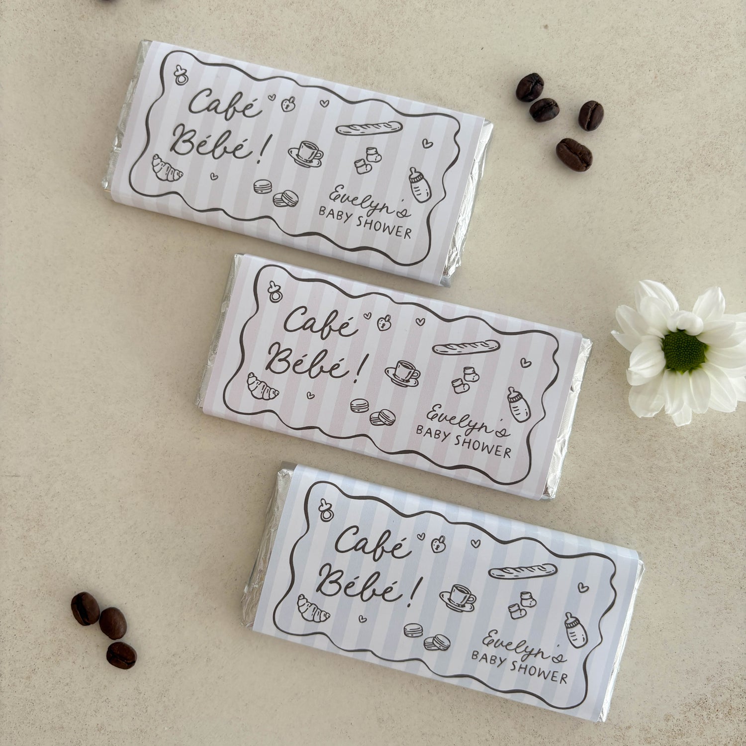 Cafe Bebe Chocolate Bar Baby Shower Favors