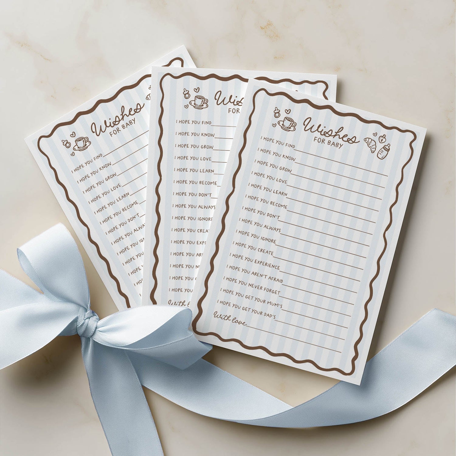 Cafe Bebe Blue French Cafe Wishes for baby cards