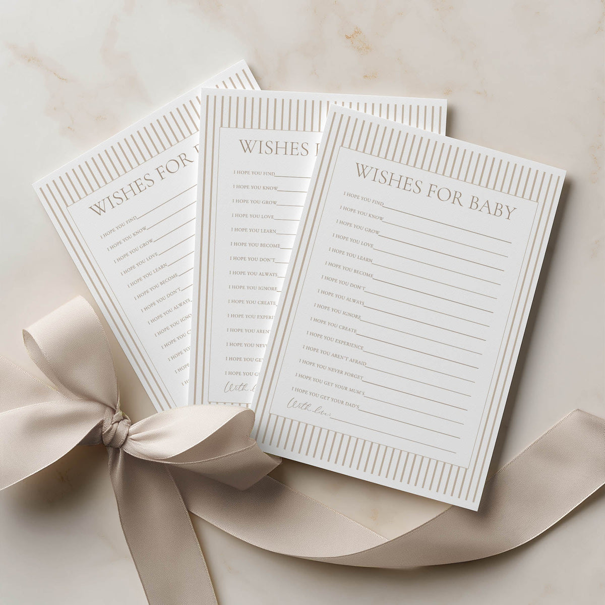 Minimalist Stripe Beige | Baby Shower