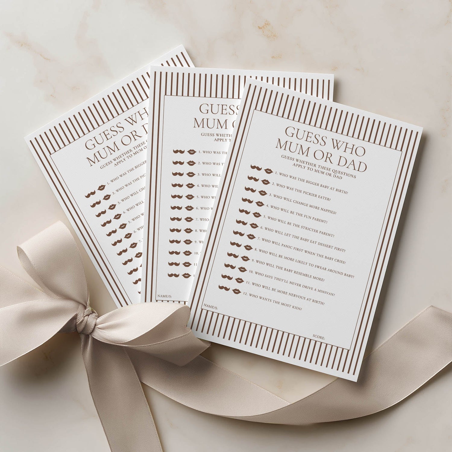 Minimalist Stripe Brown | Baby Shower