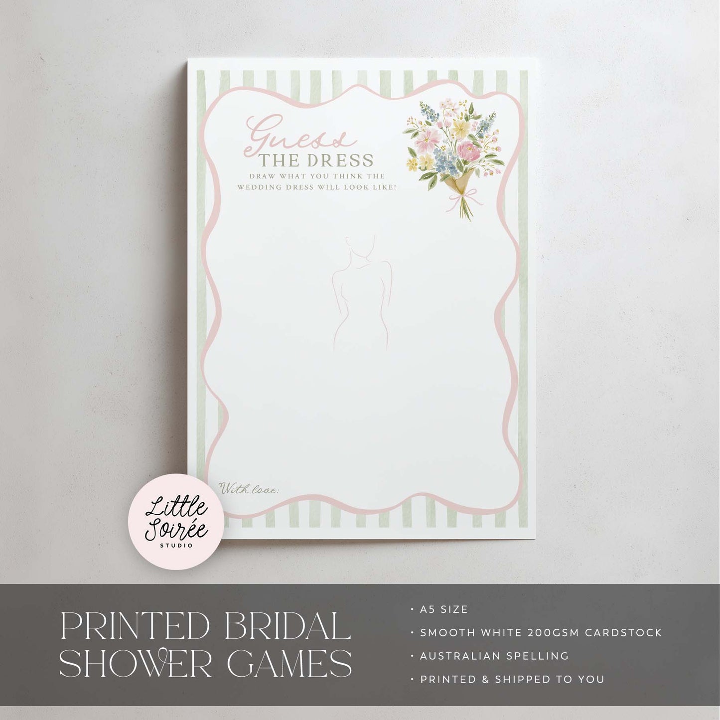 Printed Guess the Dress - Fresh Off The Market | Bridal Shower Games Australia