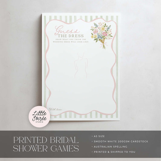 Printed Guess the Dress - Fresh Off The Market | Bridal Shower Games Australia
