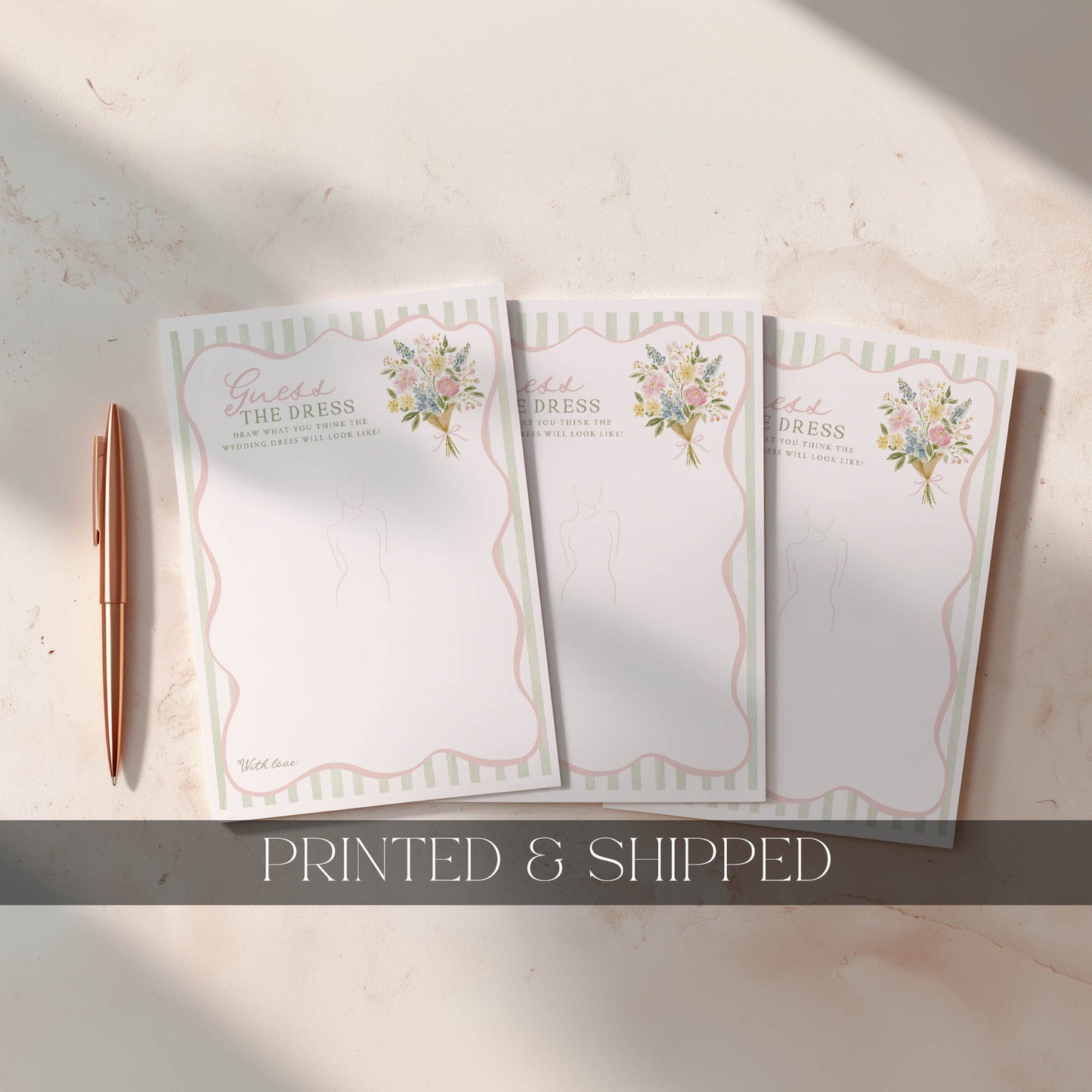 Printed Guess the Dress - Fresh Off The Market | Bridal Shower Games Australia