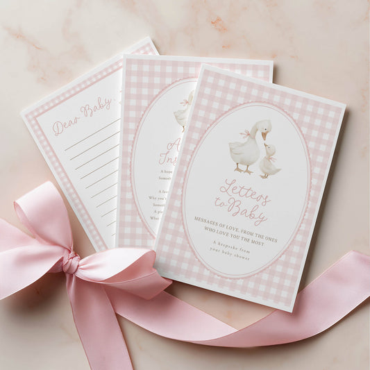 Printed Letters to Baby Game – Pink Silly Goose| Baby Shower Games Australia