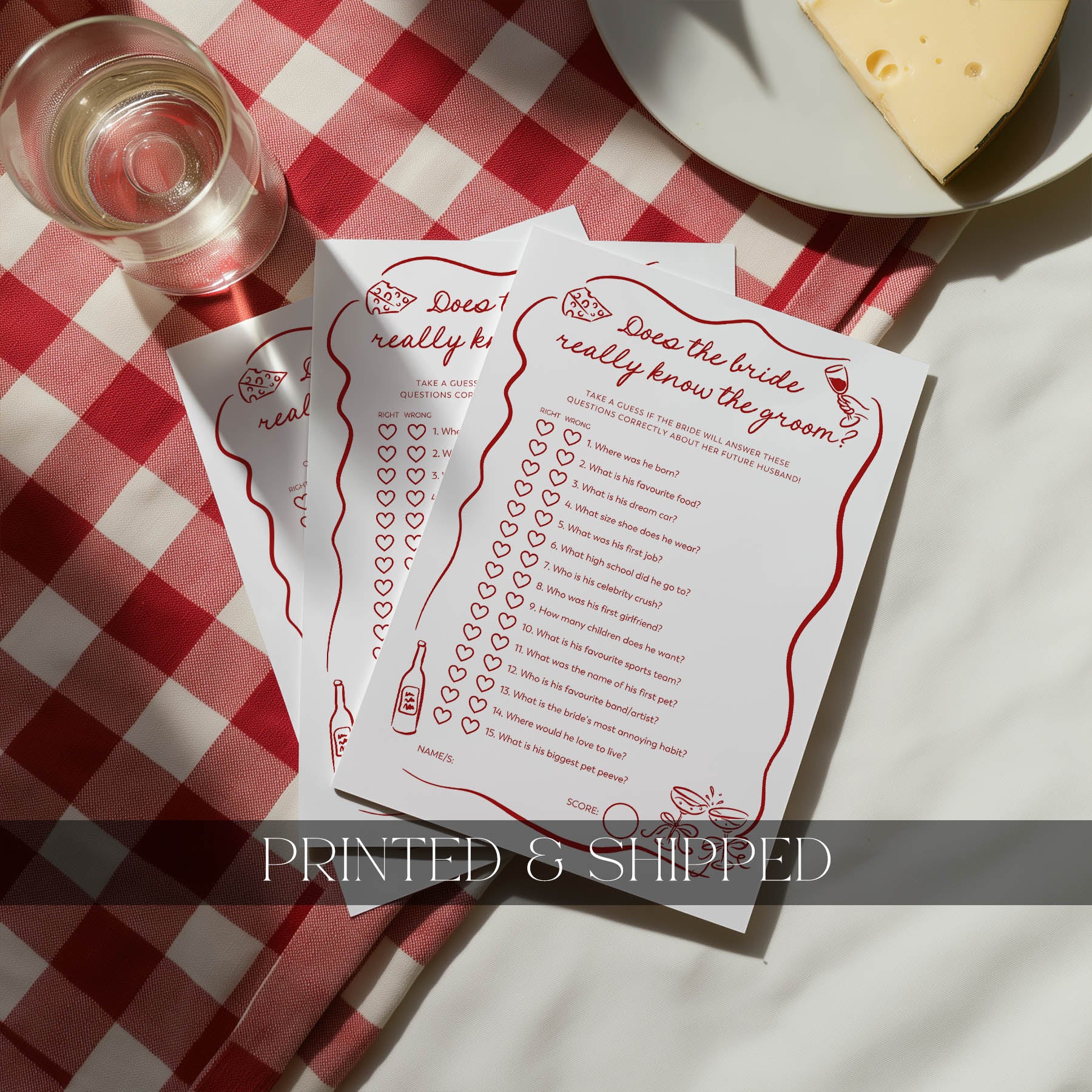 printed bridal shower games does the bride know groom