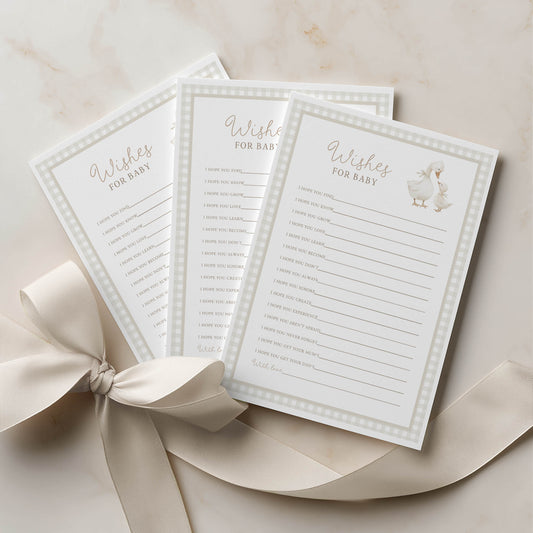 printed baby shower games - wishes for baby