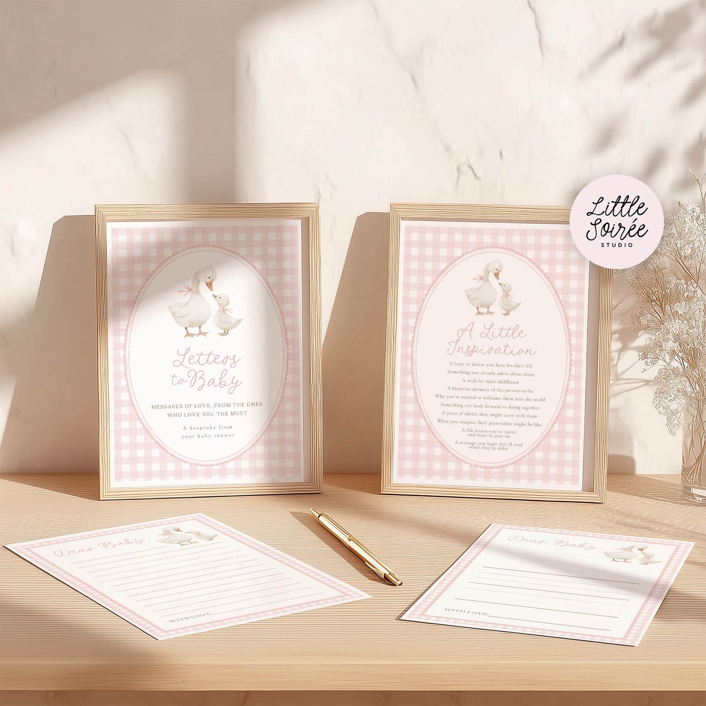 Printed Letters to Baby Game – Pink Silly Goose| Baby Shower Games Australia