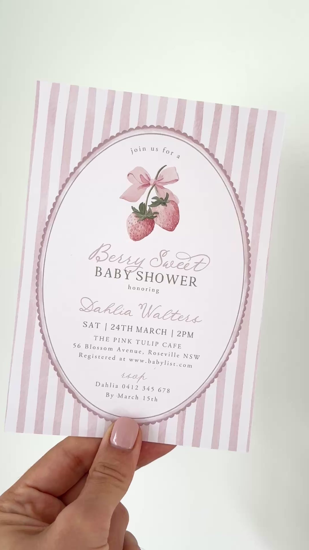 Berry Sweet Baby Shower Invitation