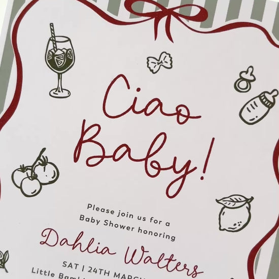 Ciao Baby Baby Shower Printed Invites Australia